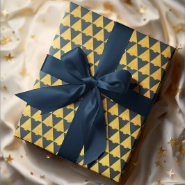 Papel De Regalo Elegante marina geométrica azul vacaciones en árbo