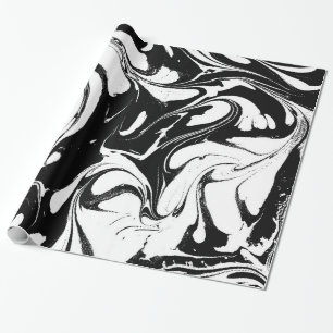 Papel De Regalo Elegante Mármol Negro Y Blanco