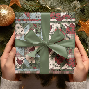 Papel De Regalo Elegante matorral de Navidad con animales de bosqu