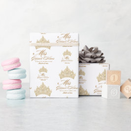 Papel De Regalo Elegante Mis Quince Anos Gold Tiara