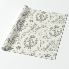 Papel De Regalo Elegante Moda elegante tela ecuestre blanca negra