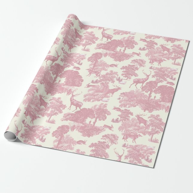 Papel De Regalo Elegante Moda Ligera De Tejido Rosa Cervante Woodl (Desenrollado)