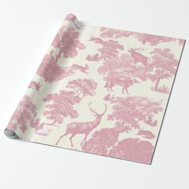 Papel De Regalo Elegante Moda Ligera De Tejido Rosa Cervante Woodl (Desenrollado)