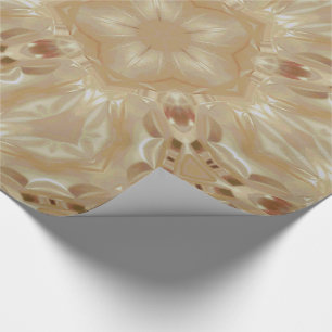 Papel De Regalo Elegante Moda Pearl Peach Kaleidoscopic Star Flowe