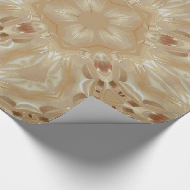 Papel De Regalo Elegante Moda Pearl Peach Kaleidoscopic Star Flowe (Esquina)