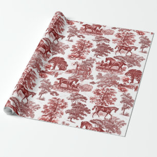 Papel De Regalo Elegante Moda Vintage Red Horses Toile