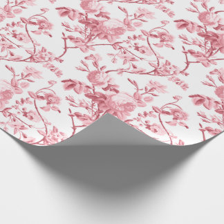 Papel De Regalo Elegante Moda Vintage Rosa Floral