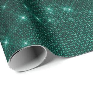 Papel De Regalo Elegante moderno brillo teal femenino con estilo