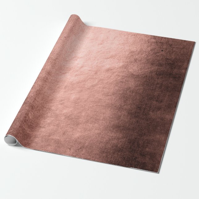 Papel De Regalo Elegante moderno cobre rosa oro metálico (Desenrollado)