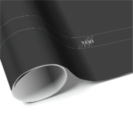 Papel De Regalo Elegante Monograma de letra Script Editable Negro 