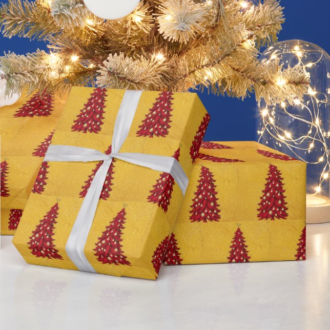 Papel De Regalo Elegante Moose Red Deer Moose Gold Snow Feliz Navi (Vacaciones)