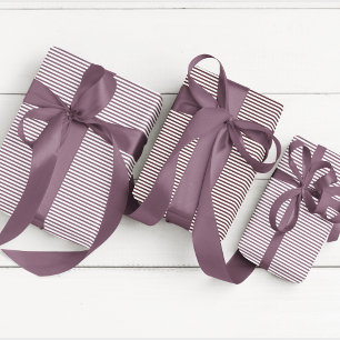 Papel De Regalo Elegante morado delgado a rayas
