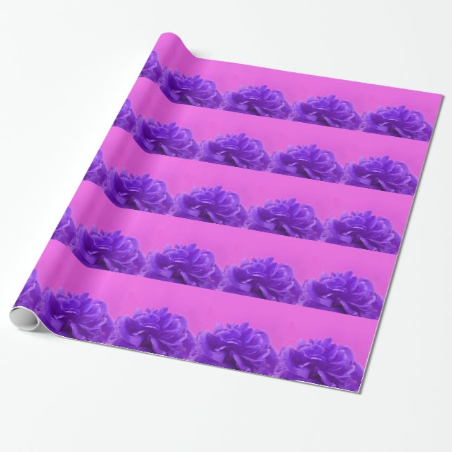 Papel De Regalo Elegante Morado Floral (Desenrollado)