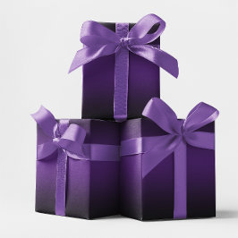 Papel De Regalo Elegante morado real y ómbre negro