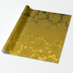 Papel De Regalo Elegante mostaza amarillo negro moderno