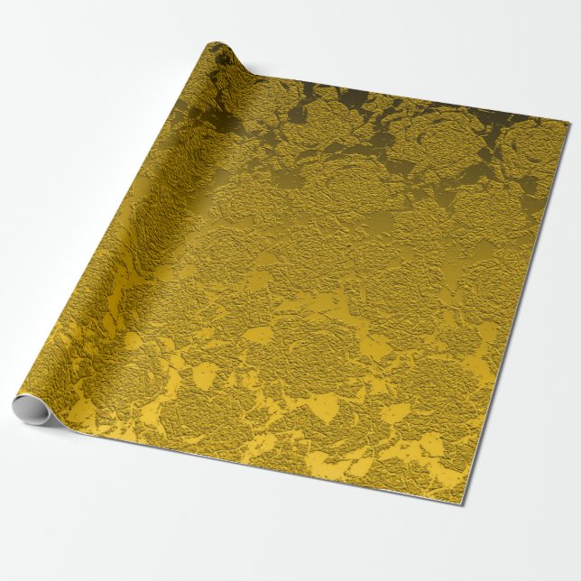 Papel De Regalo Elegante mostaza amarillo negro moderno (Desenrollado)