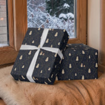Elegante muñeco de nieve vintage azul marino y cre
