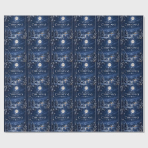 Papel De Regalo Elegante Navidad de Invierno, Medianoche Navideña