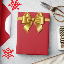 Papel De Regalo Elegante Navidad Sólido Rojo