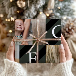 Papel De Regalo Elegante Navidad Stripes Collage de fotos Holiday