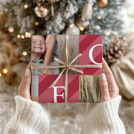 Papel De Regalo Elegante Navidad Stripes Collage de fotos Holiday