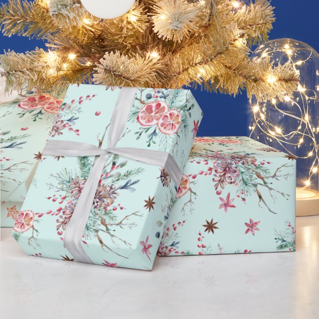 Papel De Regalo Elegante Navidades de diseño de acuarela moderna (Vacaciones)
