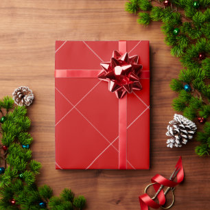 Papel De Regalo Elegante Navidades De Plantilla En Rojo Y Blanco