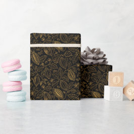 Papel De Regalo Elegante Negocio de Fruta de Flor de Cacao de Oro