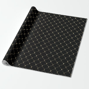Papel De Regalo Elegante neto negro de la sepia del oro del art