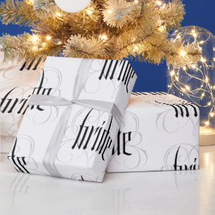 Papel De Regalo Elegante Novia Lettering Boda Heart Fancy Lacey