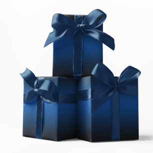 Papel De Regalo Elegante Ombre azul profundo y negro