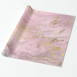Papel De Regalo Elegante oro moderno y mármol dorado rosa y purpur