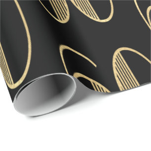 Papel De Regalo Elegante oro y negro 60 cumpleaños