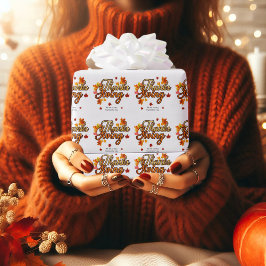 Papel De Regalo Elegante otoño del follaje de Acción de Gracias