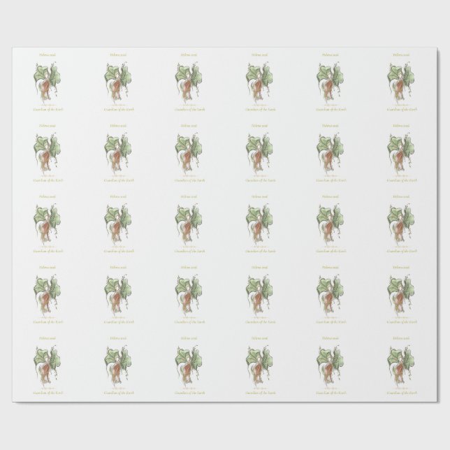 Papel De Regalo Elegante pájaro botánico  (Superficie plana)