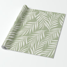 Elegante Palm Leaves Olive Green Pattern