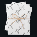 Papel de regalo elegante para dar las gracias<br><div class="desc">Expresa gratitud con sofisticación utilizando nuestro elegante papel de regalo "Gracias". Con tipografía refinada y un diseño atemporal, este envoltorio premium añade un toque de lujo a cualquier regalo, ya sea para bodas, despedidas de soltera, maestros o muestras de agradecimiento corporativo. Impreso en papel de alta calidad con tintas vibrantes...</div>