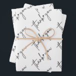 Papel de regalo elegante para dar las gracias<br><div class="desc">Exprese gratitud con sofisticación utilizando nuestro elegante papel de regalo "Gracias". Con tipografía refinada y un diseño atemporal, este envoltorio premium añade un toque de lujo a cualquier regalo, ya sea para bodas, despedidas de soltera, maestros o muestras de agradecimiento corporativo. Impreso en papel de alta calidad con tintas vibrantes...</div>