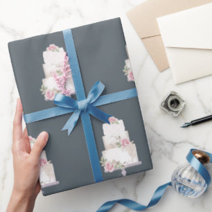 Papel De Regalo Elegante pastel azul de tres niveles