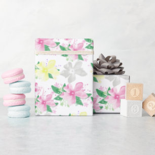Papel De Regalo Elegante Pastel de orquídeas florales de época