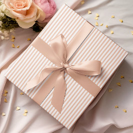 Papel De Regalo Elegante Pastel Naranja Rayas delgadas