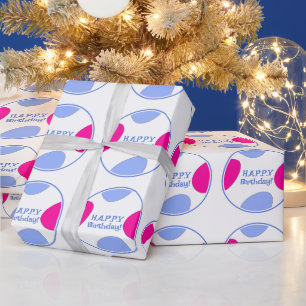Papel De Regalo Elegante Pastel personalizado, rosa y azul cumplea