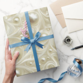 Papel De Regalo Elegante patrón abstracto de perla crema marfil re
