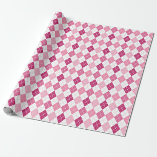 Papel De Regalo Elegante patrón Argyle: Delicia rosa y púrpura