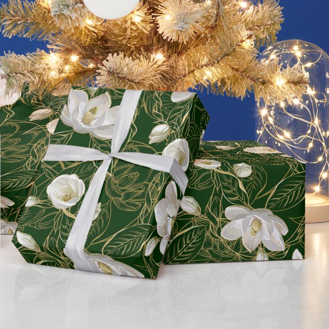 Papel De Regalo Elegante patrón Art Nouveau de los Magnolias del S (Vacaciones)