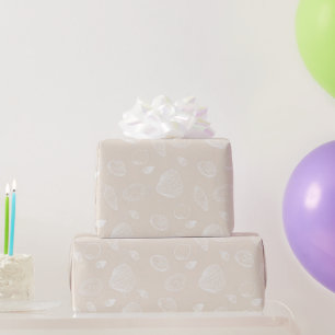 Papel De Regalo Elegante Patrón Beige De Las Agujas Blancas