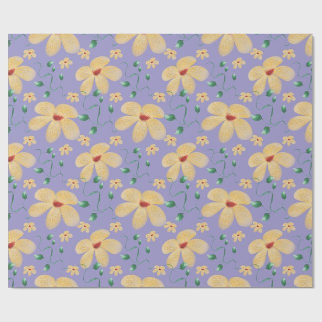 Papel De Regalo Elegante patrón botánico sin costuras de acuarela  (Superficie plana)