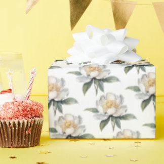 Papel De Regalo Elegante patrón continuo de salvia verde y peonía