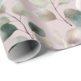 Papel De Regalo Elegante patrón de acuarela de rosa polvorienta y 