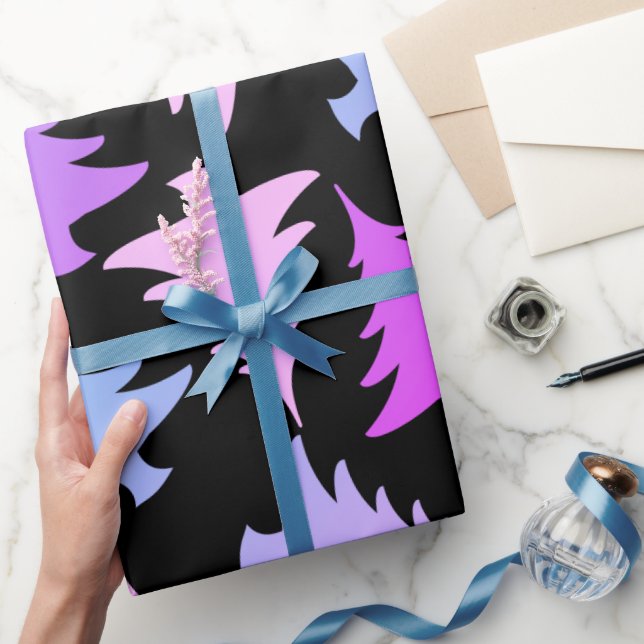 Papel De Regalo Elegante patrón de árbol de Navidad alegre (Regalar)